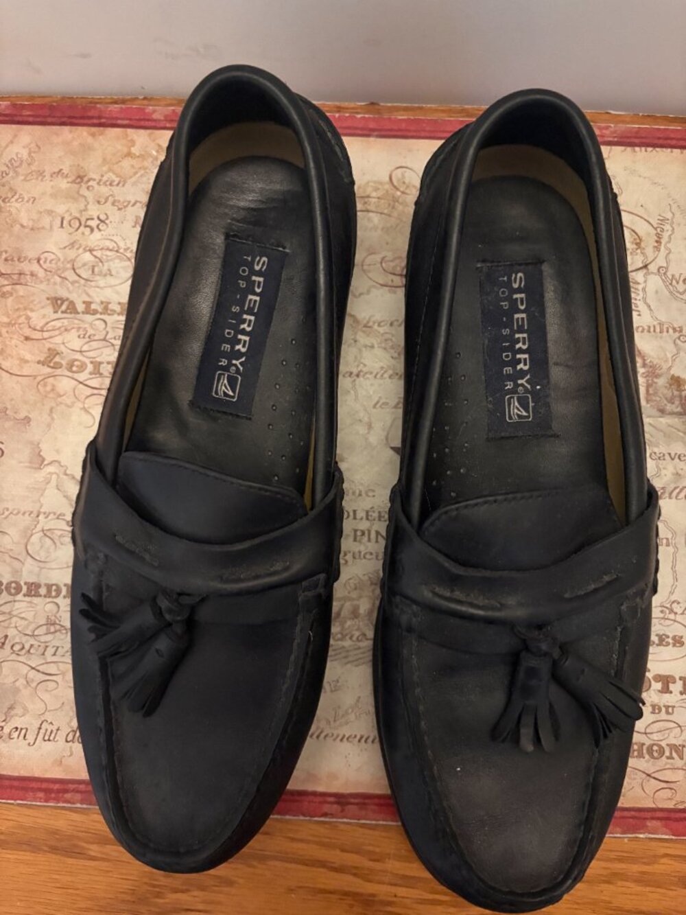 Sperry Top-Sider Black Leather Tassel Loafers Size 8M ✨ Like New!